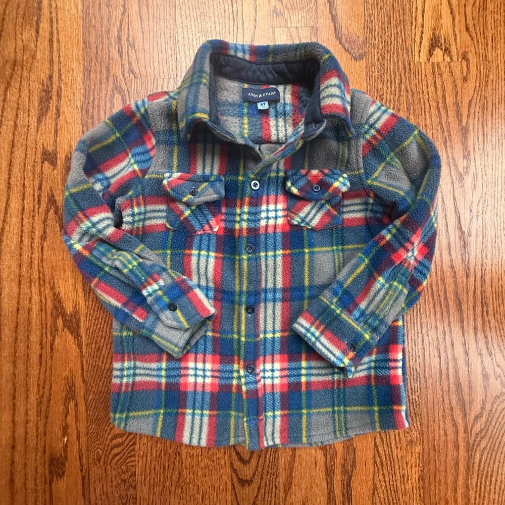 Andy & Evan Fleece Shacket 4T